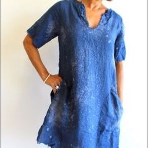 Love Tanjane Blue Silk Tunic - from Anthropologie
